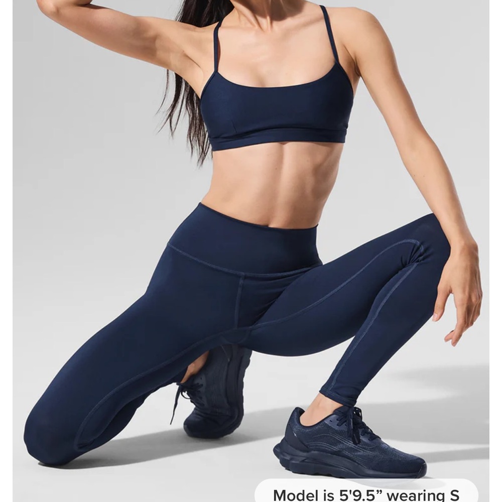 ALO Airlift Set Navy Blue Airlift Strength Extreme Leggings and Intrigue Bra EUC